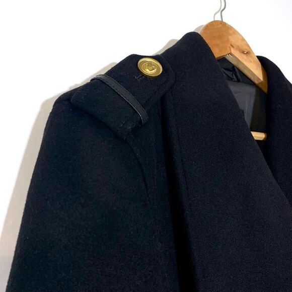 Mackage NEW Lana Cashmere Wool Double Breasted Cropped Coat Jacket Black Large - Picture 7 of 16